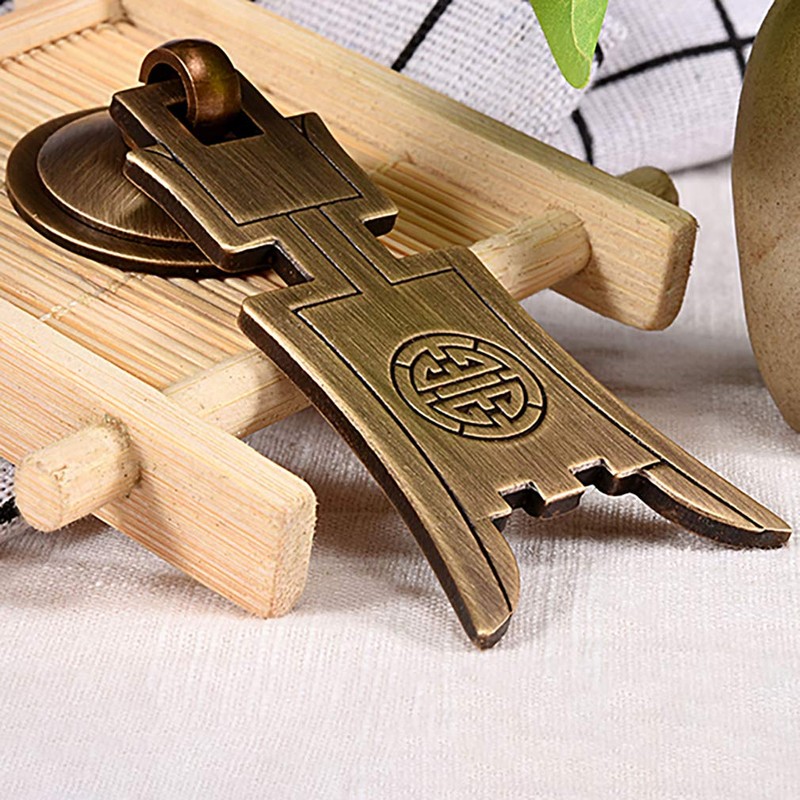 Tiazza 2pcs Chinese Style Vintage Furniture Drawer Brass Pull Handle