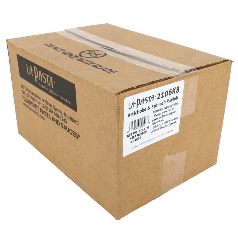 La Pasta Artichoke & Spinach Ravioli (Case of 8)