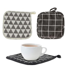 Cotton Pot Holders, Set of 2 Pot Holders, Cotton, Pot Holders, Washable Protective Cloths for Cooking, Baking, Kitchen Accessories, BBQ Accessories