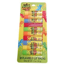 Sour Patch Kids Lip Balm 10pk  Orange, RedBerry, BlueRaspberry, Lemon Lime