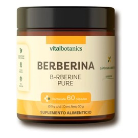 Berberina Hcl 60 Capsulas 1000 Mg Suplemento Vitalbotanics Sabor Sin sabor