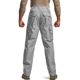 CQR Men's Tactical Pants, Water Resistant Ripstop Cargo Pants, Lightweight EDC Work Hiking Pants, Outdoor Apparel, Raider Stone, 38W x 30L