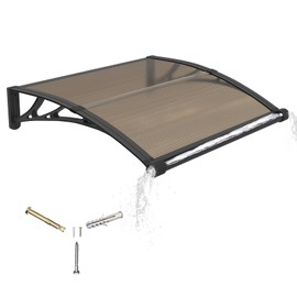 Window Awning Door Canopy Exterior 24x40 in,Awnings for Doors Polycarbonate Cover Patio Door Awning UV Rain Snow Sunlight Protection Hollow Sheet with Separate Drainage Sink