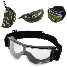 Elemart Tactical Airsoft Goggles - Safety Goggles Army Goggles Military Eye Protection Hunting Glasses for Shooting - 3 Interchangeable Multi Lens & Carrying Case