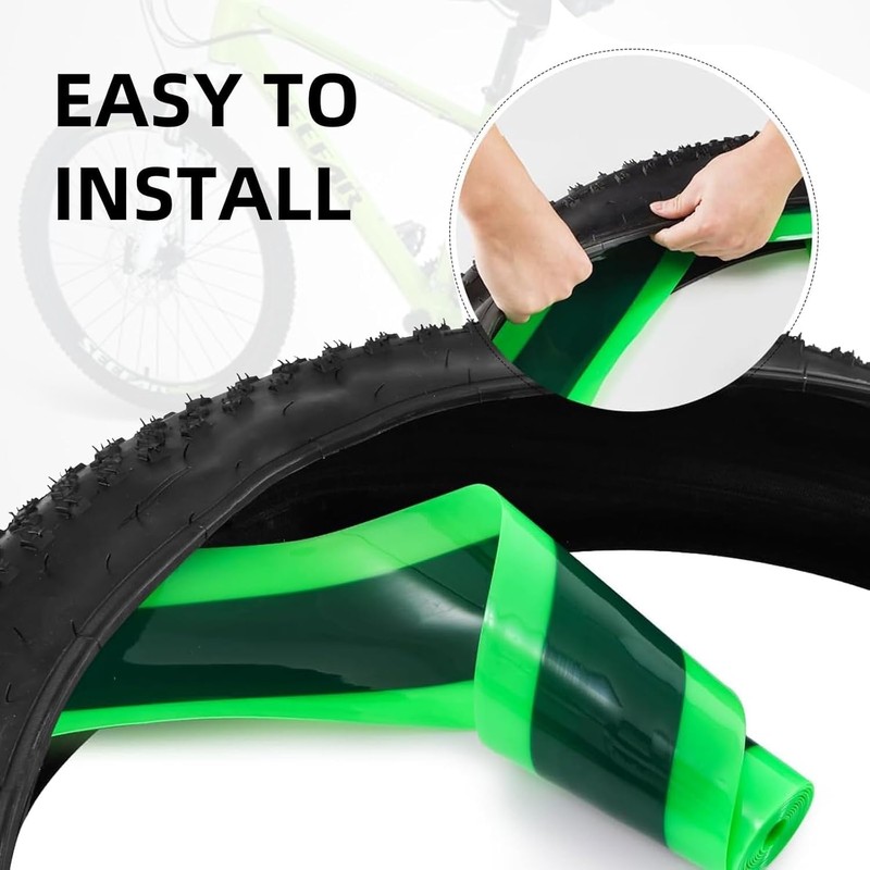 Bike Tyre Liner Anti-Puncture Protection, 110 x 2300mm, 2-Pack, Green,