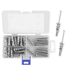 MOKIDO Plasterboard Dowels 25 Pieces, Self-Drilling Plasterboard Dowels Metal with Screws, Drywall Dowels Set for Plaster, Cavity Dowels, Concrete, Brick, Plasterboard Panels, Rigypsum Dowels Fischer