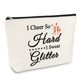 Cheerleader Gift Cheerleading Gift for Women Cheer Makeup Bag Cheer Team Gift Cosmetic Bag Cheer Sister Inspirational Gift Birthday Christmas Thanksgiving Gift for Cheerleader Cheer Sister Travel Bag