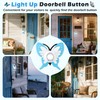 Dreyoo Hand Painted Butterfly Doorbell, Wired Illuminated Push LED Button