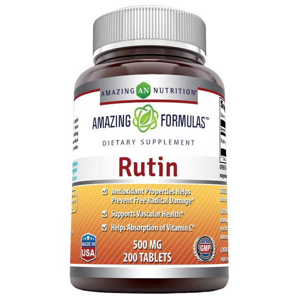 Amazing Formulas Rutin - 500mg, Tablets (Non-GMO,Gluten Free ) - Antioxidant Properties - Helps Absorption of Vitamin C - Supports Vascular Health* (100 Count)