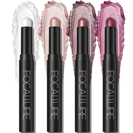 FOCALLURE 4PCS Cream Eyeshadow Stick Sets,Highlighter Eye Shadow Pencil with Crease-proof Formula,Long Lasting Waterproof Eyes Makeup,Twilight Bouquet