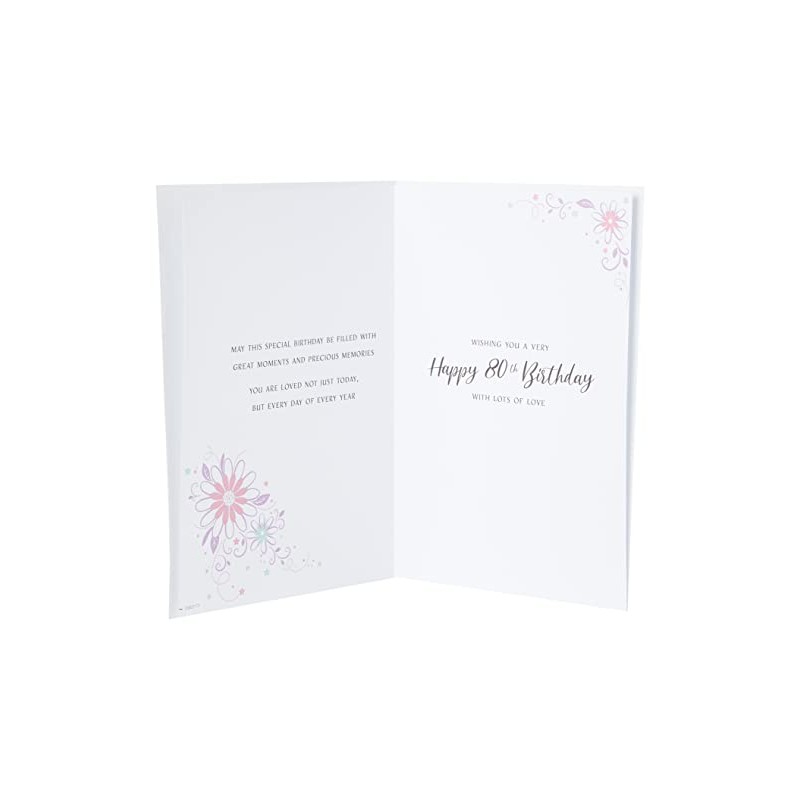 Regal Publishing Modern Milestone Age Birthday Card 80th Mum,Yellow,9 x