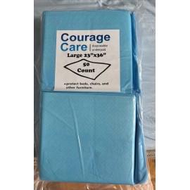 Courage Care Disposable Under Pads, Large 23x36” 50 Count