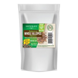 SHIWRAYZ Jamaican Allspice Whole 3 oz, Jamaican Pimento Berries, 100% Natural, Freshly Packed, Non-GMO, Gluten Free, No Preservatives