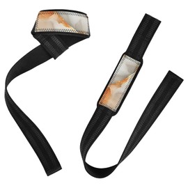 Correas de levantamiento de pesas de mármol blanco y naranja de 26 pulgadas, antideslizantes, resistentes correas de entrenamiento para levantamiento de pesas, culturismo, levantamiento de pesas y