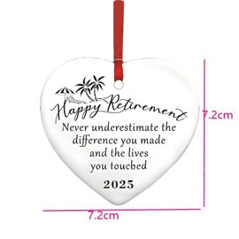 DWUENT Retirement Gifts for Women - Acrylic Heart Keepsake (7.2x7.2cm) with Gift Box, Heartfelt Tribute for Retirees, Coworkers & Teachers Celebrating Contributions & Memories