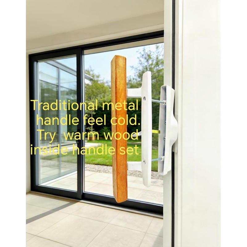 Sliding Door Handle Replacement Set,Non-Keyed(White)3-15/16 H.S.