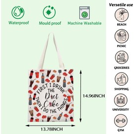 Funny Drink Gift Fizzy Drink Inspire Tote Bag Soda Drinking Handbag Soda Lover Gift Summer Trip Gift (DIET THINGS T)