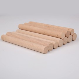 JIHUOO Pack of 12 10 cm Wooden Sticks Wooden Sticks Round Craft Sticks Wooden Stick Round Wood Craft Supplies
