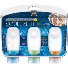 Squeeze It Trio, TSA-Approved Travel Bottles, Leakproof Silicone Containers for Toiletries and Other Essential Liquids and Gels, Travel Essentials
