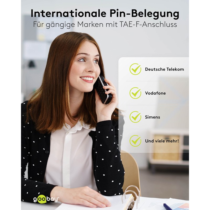 Wentronic TAE Cable TAE-F Male to Modular 6 m Black