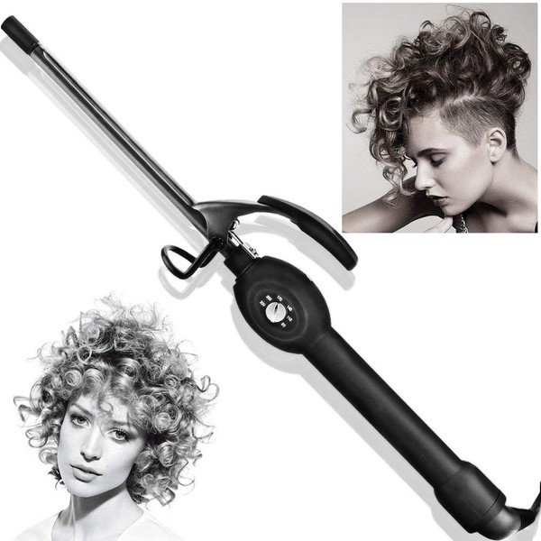 Small Curling Iron Thin Curler Mini Curling Iron for Short/Long Hair, 3/8 Small Barrel Curly Irons Unisex 9mm Mini Hair Curler, Ceramic Thin Curling Wand Hair Styling Tools, Tight Curls Curling Iron