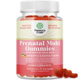 Vegan Prenatal Gummies for Women - Gummy Prenatal Vitamins for Women with Iron Folic Acid and Superfruit Blend - Chewable Prenatal Vitamins for Women Gummy Formula (Pineapple Mango) - Trial Size