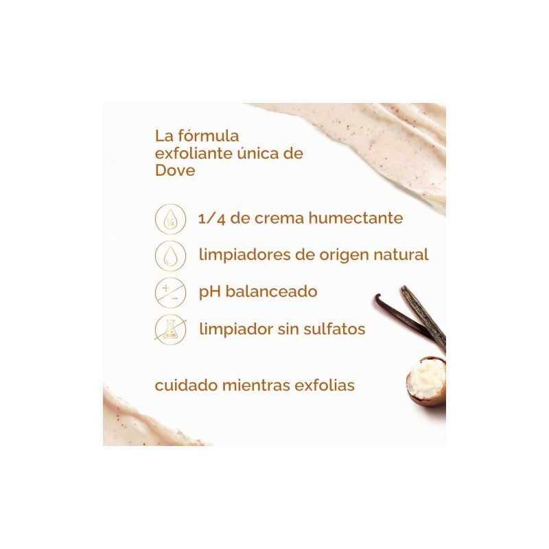 Dove Vanilla Sugar & Shea Butter Body Scrub Exfoliates and