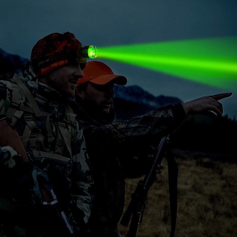 Miular Green Light Headlamp Flashlight 3 Modes Led Hunting Headlight