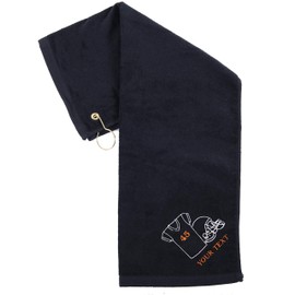 Mato & Hash Custom Embroidered Football Towels, Bulk Football Towels - Jersey & Helmet - 10PK Black CE6900Football S5