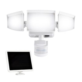 AWSENS Solar Security Lights Motion Outdoor, 1800LM, Solar LED Motion Sensor Lights with 3 Adjustable Heads, 6500k, Water Resistant Flood Light for Garage, Yard, Garden (White)