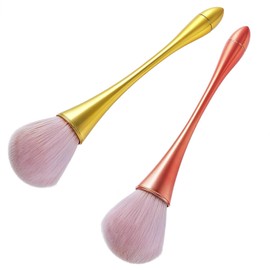 QZKJQDD Professional Blusher Brush, 2 Pcs Foundation Brush for Liquid Makeup, Soft Synthetic Fibres, Ideal for Cream Liquid Makeup, Contour Blush Bronzer Highlight