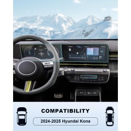 For 2025 Hyundai Kona Screen Protector -(6PCS)2024 2025 Kona(SE/SEL/N Line/Limited) Accessories HD Transparent Nano Film 12.3Inch Navigation Display+Dashboard&Air Conditioning Touchscreen Anti-Scratch