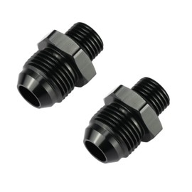 Ucreative 8AN Flare to 6AN ORB Male Fuel Rail Adapter Fitting Black 2Pcs