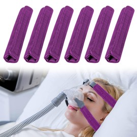 6 Packs Satin CPAP Strap Covers Soft, CPAP Mask Cushions, Breathable CPAP Strap Cushions, CPAP Hair Protector for Women and Man, Universal Silk CPAP Strap Covers for Reducing Red Marks (Deep Purple)