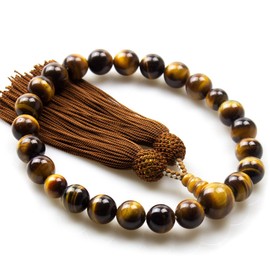 Men's Tiger Eye Stone, 22 Beads, Pure Silk Headed Busa, Obon Men's, Gentleman's Tiger Eye, Abbreviated Prayer Beads, Natural Stone, Recitation, Head Tuft, Power Stone, Juzu Gift, Gift, Memorial Work, Funeral, Memorial