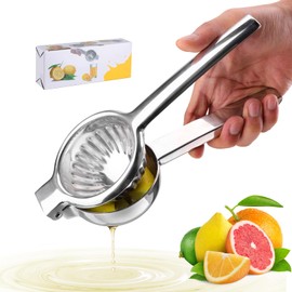 OMMO Premium Zitronenpresse Edelstahl, Saftpresse Manuell, Durchmesser Lemon Squeezer, Zitruspresse Manuell für Bar, Küche, Restaurant, Anti-Ätzmittel, Spülmaschinenfest