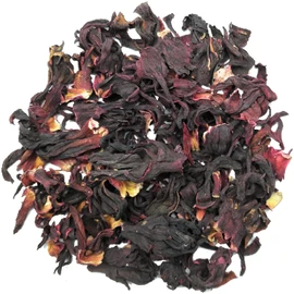 Organic Hibiscus Flowers Herbal Loose Tea by Marcoina - Cut Petals, 227g in Resealable Bag, Caffeine-Free from Egypt - Perfect for Hot or Cold Brew Tea - Known as Hibiscus sabdariffa. - 8oz.