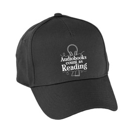 Hippowarehouse Audiobooks Count as Reading Premium Printed 5 Panel Baseball Cap hat OneSize Adults Black