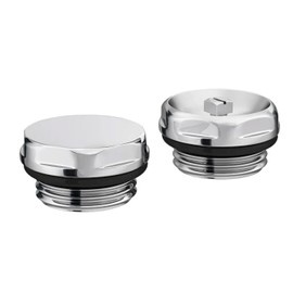 Turkish Zone Central Heating Radiator and Towel Rail Blanking Plug & Air Vent Set 1/2" Thread Easy Installation - Nickel