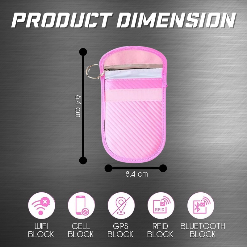 KF Premium Pink Faraday Pouch for Car Keys – Signal