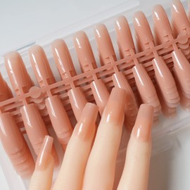 240pc Colored Square False Nails Full Cover Soft Gel Straight Fake Nail Acrylic Tips Artificial Fingernails 10 Sizes with Case for Manicure DIY Design Acrylics Build