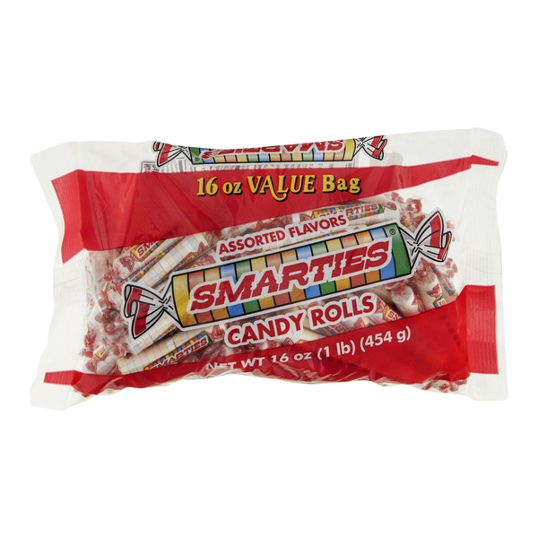 Smarties Candy Rolls Assorted Flavors, 1 LB (Pack of 12)