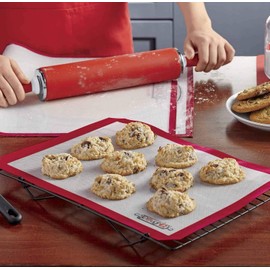 DoughEZ Silicone Non-stick Reusable Silicone Fiber Mesh Baking Mat, Oven Safe Up to 480° F, Dishwasher Safe, BPA Free, 11 x 16.5-Inch