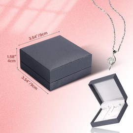 JMGO 1pcs Velvet Jewelry Set Box Square Engagement Wedding Birthdat Gift Holder Box for Men Women Bracelet Necklace Earring Ring, Gray (Jewelry NOT included)