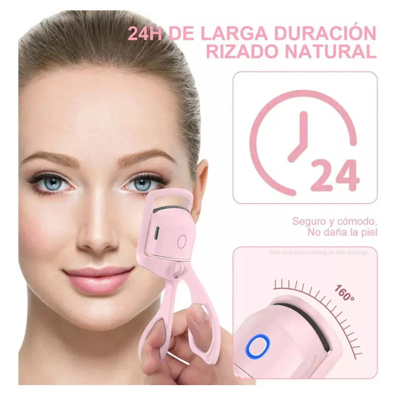 Enchinador Eléctrico Rizador Levanta Pestañas Caliente Color 2 Piezas +