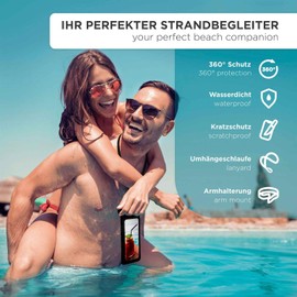 ONEFLOW wasserdichte Handy-Hülle für Nubia Z70 Ultra | Touch- & Kamera-Fenster + Armband und Schlaufe zum Umhängen, Schwarz (Ocean-Black)