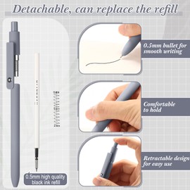 Epakh 10 Pcs Gel Pens, 0.5mm Quick Dry Black Ink Pens Fine Point Smooth Writing Pens Retractable Ballpoint Pens, Aesthetic Pens Office Supplies Gifts for Women Men Office School (Classic Color)