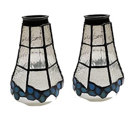 HUIMEIJU Tiffany fan lamp, 2 lampshades stained glass wall lamp, single lampshadeStained Glass Fan Light