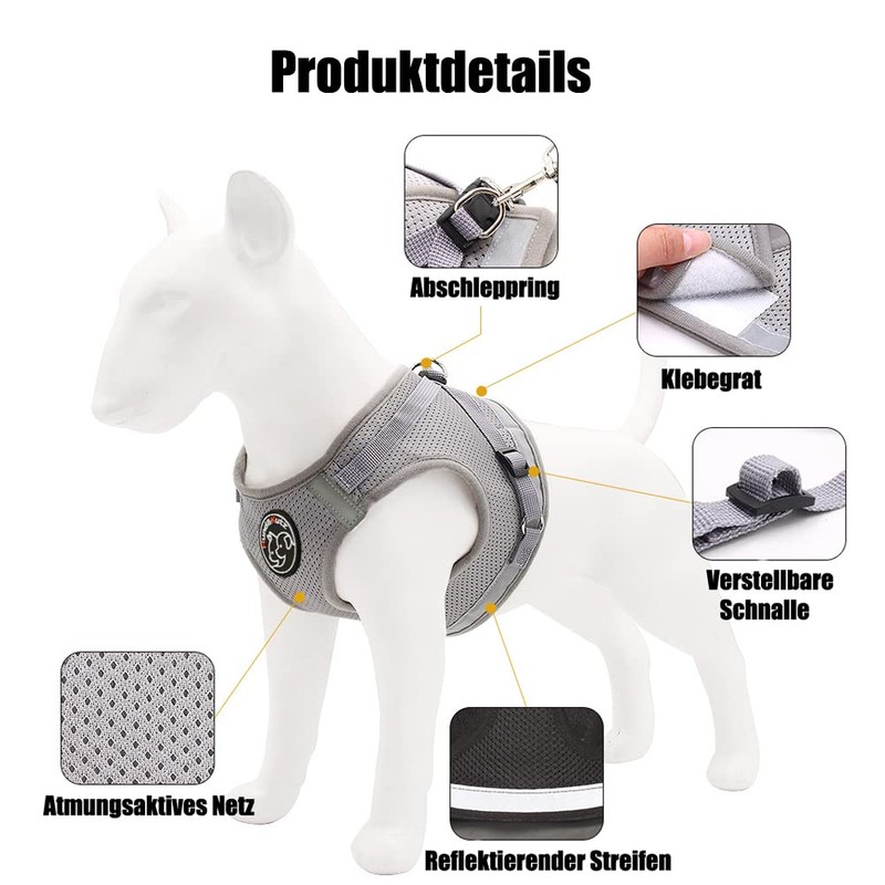 Dog Harness Set with Lead, Dog & Cat, Small Soft