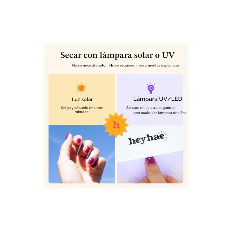 Heyhae Tiras de Gel Semicurado para Uñas - Hey, Blue